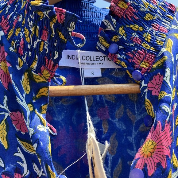 NEW Emerson Fry Purple and Blue Cuffed Sleeve Maxi Sundress - Picture 12 of 13